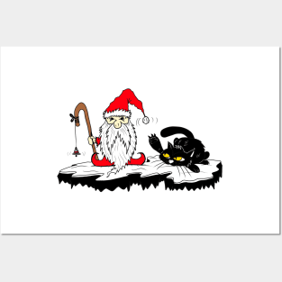 Santa Elf & Cat Posters and Art